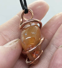 Load image into Gallery viewer, Arcane Moon - Cold forged Copper Wrapped Carnelian Pendant, Jewelry, Arcane Moon, Atrium 916 - Sacramento.Shop
