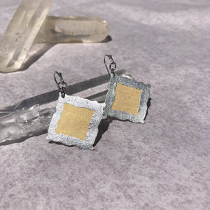 Susan Twining Creations - Tilted Square Earrings with Gold Square Centers, Jewelry, Susan Twining Creations, Sacramento . Shop