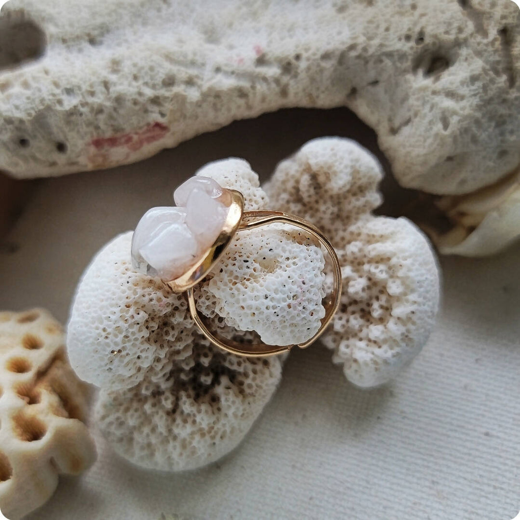 Island Girl Art - Natural Stone Ring - White Marble, Jewelry, Island Girl Art by Rhean, Atrium 916 - Sacramento.Shop