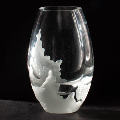 Peace Core Glass Art - Sandblast-Etched, Deep-Carved Glass Vase, Home Decor, Peace Core Glass Art, Atrium 916 - Sacramento.Shop