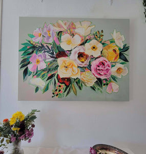 Nida Akhtar Studio- She Loves me Flowers, Wall Art, Nida Akhtar Studio, Atrium 916 - Sacramento.Shop