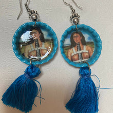 Load image into Gallery viewer, Maggie Devos-Bolttlecap Frida - dk aqua earrings, Jewelry, Maggie Devos, Atrium 916 - Sacramento.Shop
