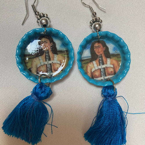 Maggie Devos-Bolttlecap Frida - dk aqua earrings, Jewelry, Maggie Devos, Atrium 916 - Sacramento.Shop