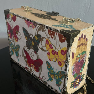 Maggie Devos - Upcycled Tobacco box purse - Frida Flowers & Butterflies, Fashion, Maggie Devos, Atrium 916 - Sacramento.Shop