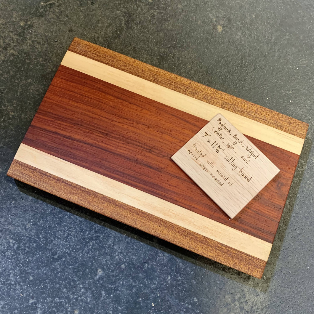 HPA Mike Jones - Padouk Birch Walnut small cutting board, Dishware, HPA, Sacramento . Shop