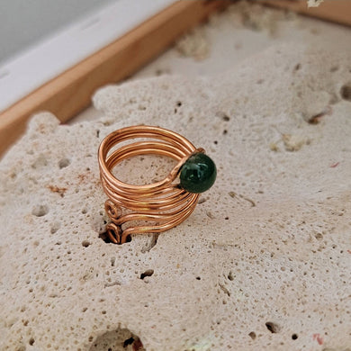 Island Girl Art - Wire Wrapped Ring- Jade, Jewelry, Island Girl Art by Rhean, Atrium 916 - Sacramento.Shop