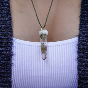 succulent sirens Succulent Sirens- Reindeer Moss Obelisk Pendant Hemp Necklace– Atrium 916