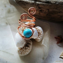 Load image into Gallery viewer, Island Girl Art - Wire Wrapped Ring- Turquoise Copper, Jewelry, Island Girl Art by Rhean, Atrium 916 - Sacramento.Shop
