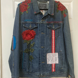 Maggie Devos- Embellished Jean Jacket-Frida-Size XL, Fashion, Maggie Devos, Atrium 916 - Sacramento.Shop