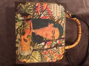 Maggie Devos - Frida purse/tobacco box art - Frida w/monkeys, Crafts, Maggie Devos, Sacramento . Shop