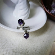 Load image into Gallery viewer, Island Girl Art - Wire Wrapped Ring- Amethyst Duo, Jewelry, Island Girl Art by Rhean, Atrium 916 - Sacramento.Shop
