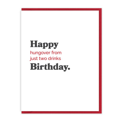 Spacepig Press - Birthday two drinks | Letterpress Birthday Card, Greeting Cards, Spacepig Press, Atrium 916 - Sacramento.Shop