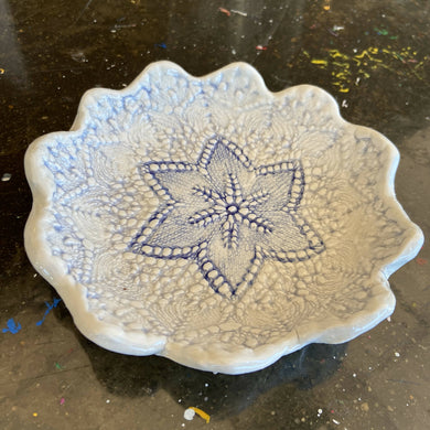 Lorna M Designs - Blue Star White Dish, Ceramics, Atrium 916, Atrium 916 - Sacramento.Shop