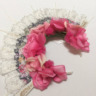 Maggie Devos-Pink Fan Flower Crown-One size, Fashion, Maggie Devos, Sacramento . Shop