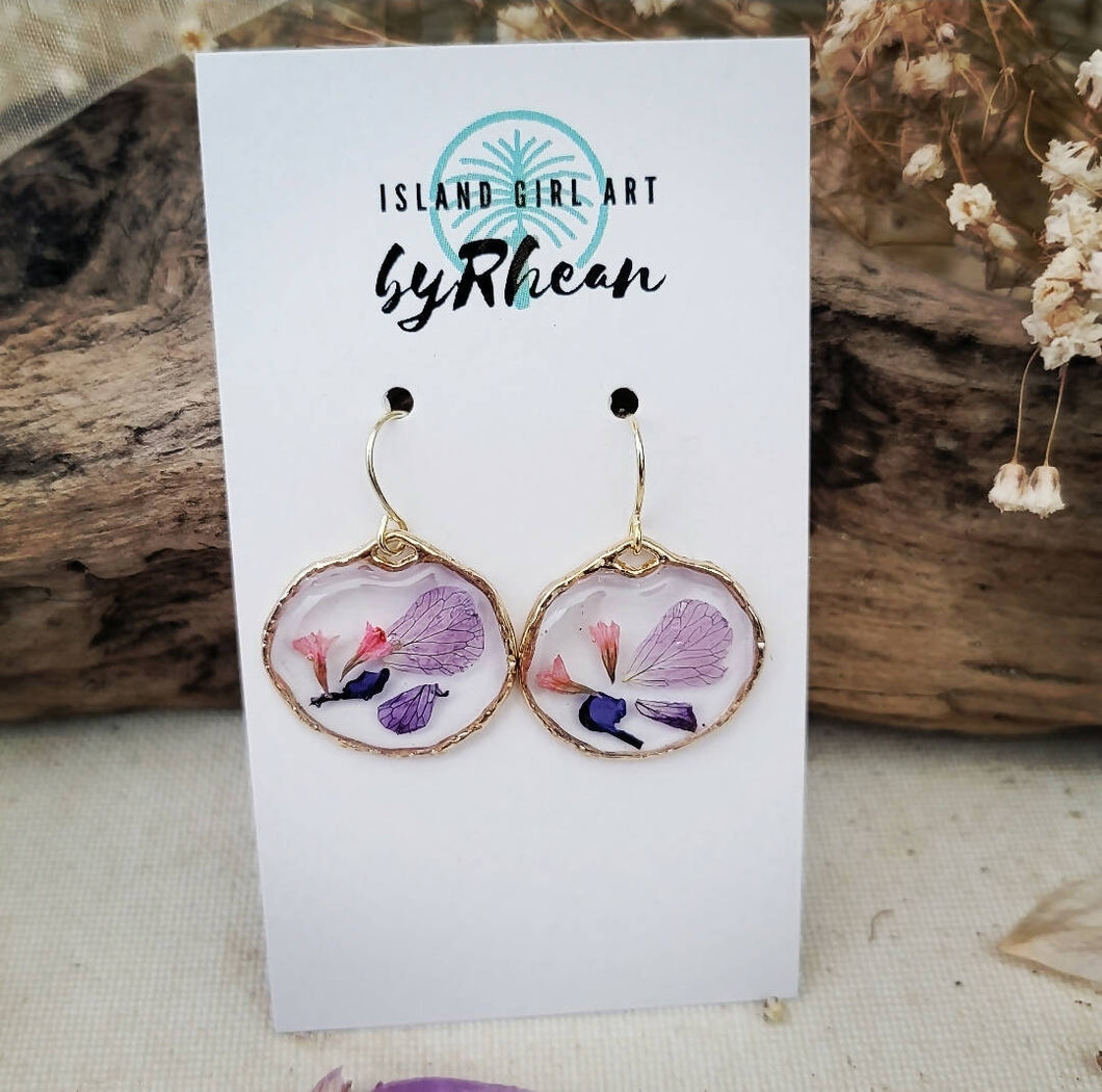 Island Girl Art - Pressed Flower Earrings, Jewelry, Island Girl Art by Rhean, Atrium 916 - Sacramento.Shop