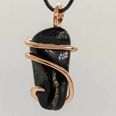 Arcane Moon - Copper Wrapped Blue Hawkeye Pendant, Jewelry, Arcane Moon, Atrium 916 - Sacramento.Shop