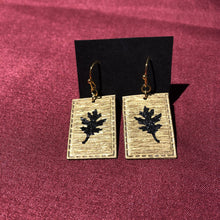 Load image into Gallery viewer, Susan Twining Creations - Textured Gold Earrings with Sparkling Black Oak Leaves, Jewelry, Susan Twining Creations, Sacramento . Shop
