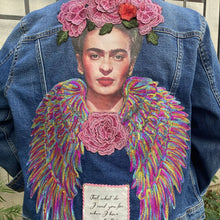 Load image into Gallery viewer, Maggie Devos- Embellished Jean Jacket w/Frida Wings, Fashion, Maggie Devos, Atrium 916 - Sacramento.Shop
