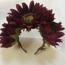 Load image into Gallery viewer, Maggie Devos - Deep Eggplant Sunflower Flower Crown-One size, Crafts, Maggie Devos, Sacramento . Shop
