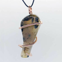 Load image into Gallery viewer, Arcane Moon - Copper Wrapped Montana Agate Pendant, Jewelry, Arcane Moon, Atrium 916 - Sacramento.Shop
