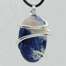 Load image into Gallery viewer, Arcane Moon - Sterling Silver Wrapped Sodalite Pendant, Jewelry, Arcane Moon, Atrium 916 - Sacramento.Shop
