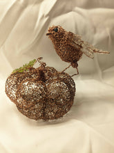 Load image into Gallery viewer, Stone Turner Creations - Bird on Pumpkin Sculpture, Home Decor, Stone Turner Creations, Atrium 916 - Sacramento.Shop
