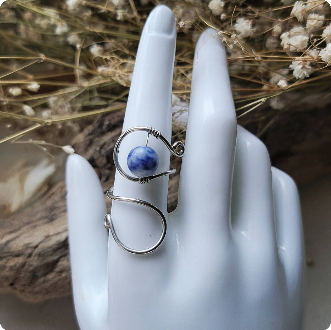 Island Girl Art - Wire Wrapped Ring - Lapis Swirl, Jewelry, Island Girl Art by Rhean, Atrium 916 - Sacramento.Shop