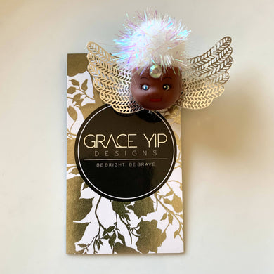 Grace Yip Designs- On the Wings of Love Pom Pom baby barrette, Jewelry, Grace Yip Designs, Sacramento . Shop