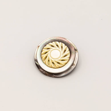 Allison S - Vintage Carved Sun Mother of Pearl Recycled Button Pendant/Brooch, Jewelry, Allison Spreadborough, Sacramento . Shop