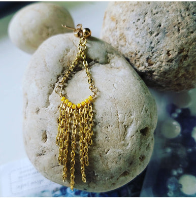 Island Girl Art - Golden Fringe Earrings, Jewelry, Island Girl Art by Rhean, Atrium 916 - Sacramento.Shop
