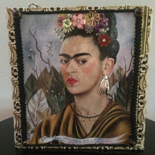 Load image into Gallery viewer, Maggie Devos = Decopaged tobacco box - Art image Frida w/Flowers, Bags, Maggie Devos, Sacramento . Shop
