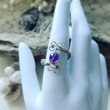 Load image into Gallery viewer, Island Girl Art - Wire Wrapped Ring- Ornate Silver Amethyst, Jewelry, Island Girl Art by Rhean, Atrium 916 - Sacramento.Shop
