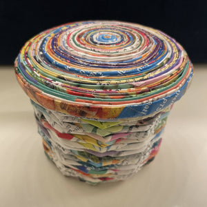 Paper Zen Designs - Medium Paper Weaved Container with Lid, Home Decor, Paper Zen Designs, Atrium 916 - Sacramento.Shop