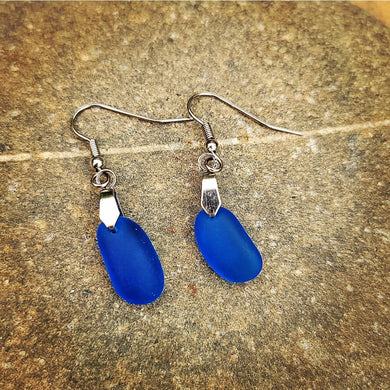 Island Girl Art - Sea Glass Earrings - Antique Cobalt, Jewelry, Island Girl Art by Rhean, Sacramento . Shop