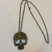 Load image into Gallery viewer, Maggie Devos - Embossed metal Day of the Dead skull - Bronze, Jewelry, Maggie Devos, Sacramento . Shop
