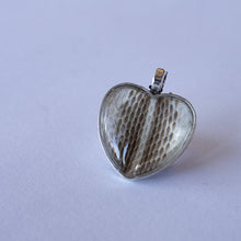Load image into Gallery viewer, Nekkid Snek Jewelry - Cream Heart Garter Shed Pendant - Sacramento . Shop

