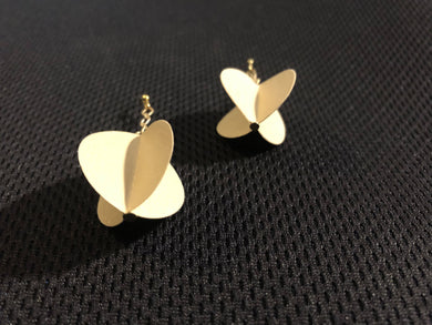 Susan Twining Creations - Luminescent Gold Intersecting Discs on Gold Chains, Jewelry, Susan Twining Creations, Sacramento . Shop