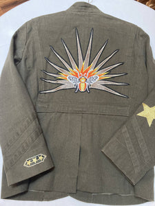 Maggie Devos-Bee Sunburst Military coat-Unisex S(male) M(woman), Fashion, Maggie Devos, Atrium 916 - Sacramento.Shop