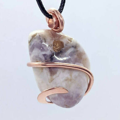 Arcane Moon - Cold forged Copper Wrapped Chevron Amethyst Pendant, Jewelry, Arcane Moon, Atrium 916 - Sacramento.Shop