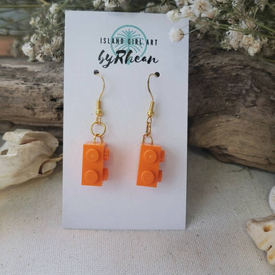 Island Girl Art - Upcycled Brick Earrings- orange, Jewelry, Island Girl Art by Rhean, Atrium 916 - Sacramento.Shop