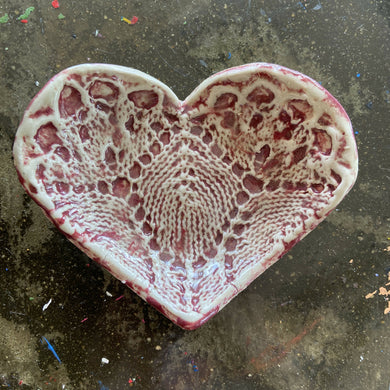 Lorna M Designs - Red Heart Tray, Ceramics, Atrium 916, Atrium 916 - Sacramento.Shop