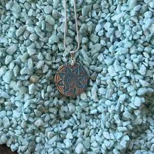 Joyce Pierce - Small Copper Medallion Pendants Hand Painted, Jewelry, Joyce Pierce, Atrium 916 - Sacramento.Shop