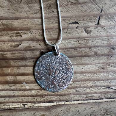 Joyce Pierce-Recycled copper Medusa Pendant on sterling silver chain 18 inches, Jewelry, Joyce Pierce, Atrium 916 - Sacramento.Shop