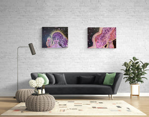 Chandra Merod - Winter Wonderland/Purple, Wall Art Mixed Media Painting - Sacramento . Shop