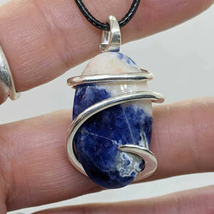Arcane Moon - Sterling Silver Wrapped Sodalite Pendant, Jewelry, Arcane Moon, Atrium 916 - Sacramento.Shop