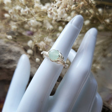 Island Girl Art - Wire Wrapped Ring- Aventurine Silver, Jewelry, Island Girl Art by Rhean, Atrium 916 - Sacramento.Shop