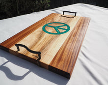 Load image into Gallery viewer, WCS Designs- Hard Maple Serving Board with Peace Sign inlay, Wood Working, WCS Designs, Atrium 916 - Sacramento.Shop
