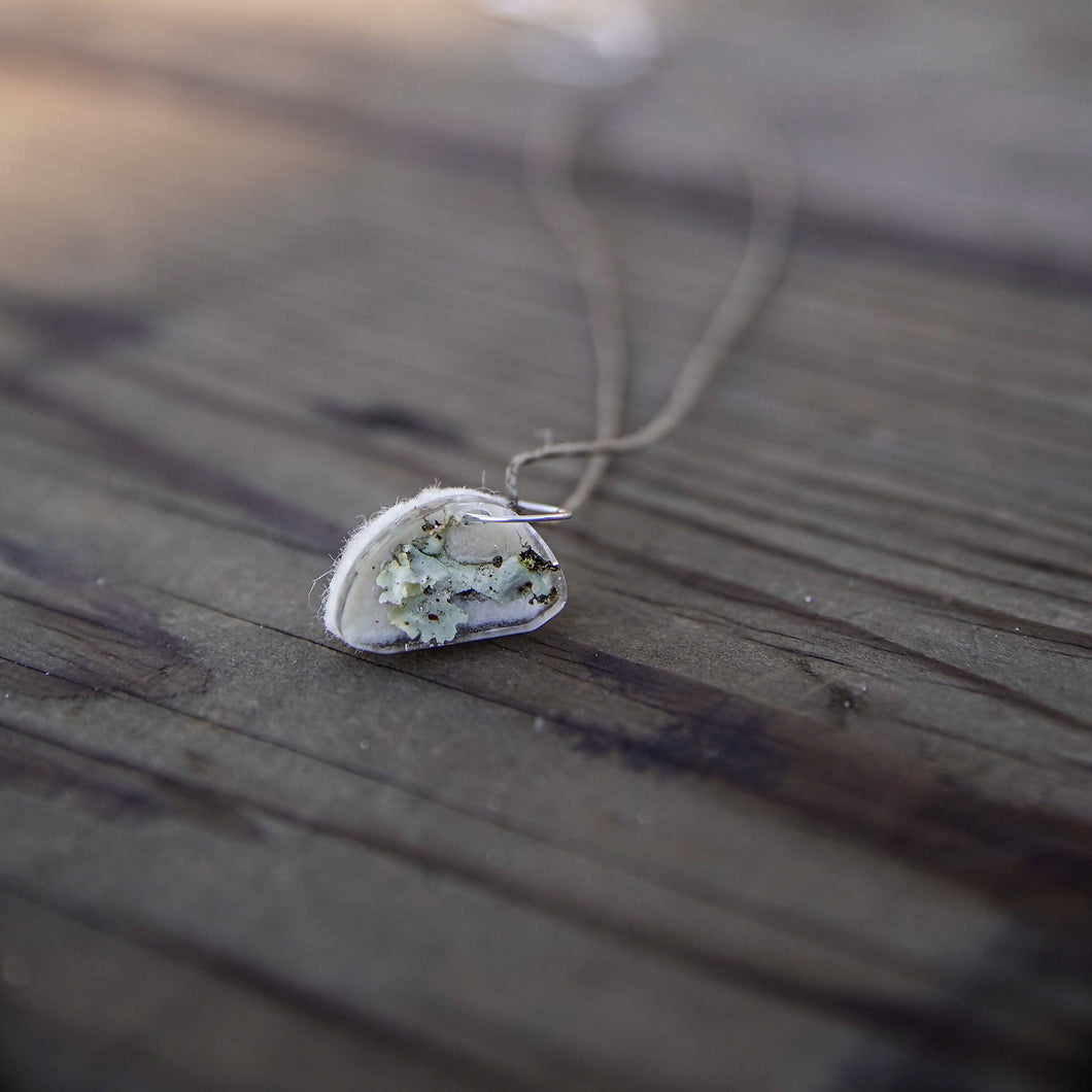 Succulent Sirens- Lichen Asymmetry Pendant Hemp Necklace, jewelry, Skye Bergen, Sacramento . Shop