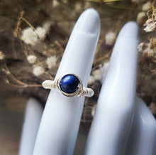 Load image into Gallery viewer, Island Girl Art - Wire Wrapped Ring- Silver LapisWrap, Jewelry, Island Girl Art by Rhean, Atrium 916 - Sacramento.Shop
