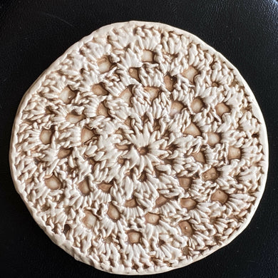 Lorna M Designs - White and Tan Ceramic Plate, Ceramics, Atrium 916, Atrium 916 - Sacramento.Shop